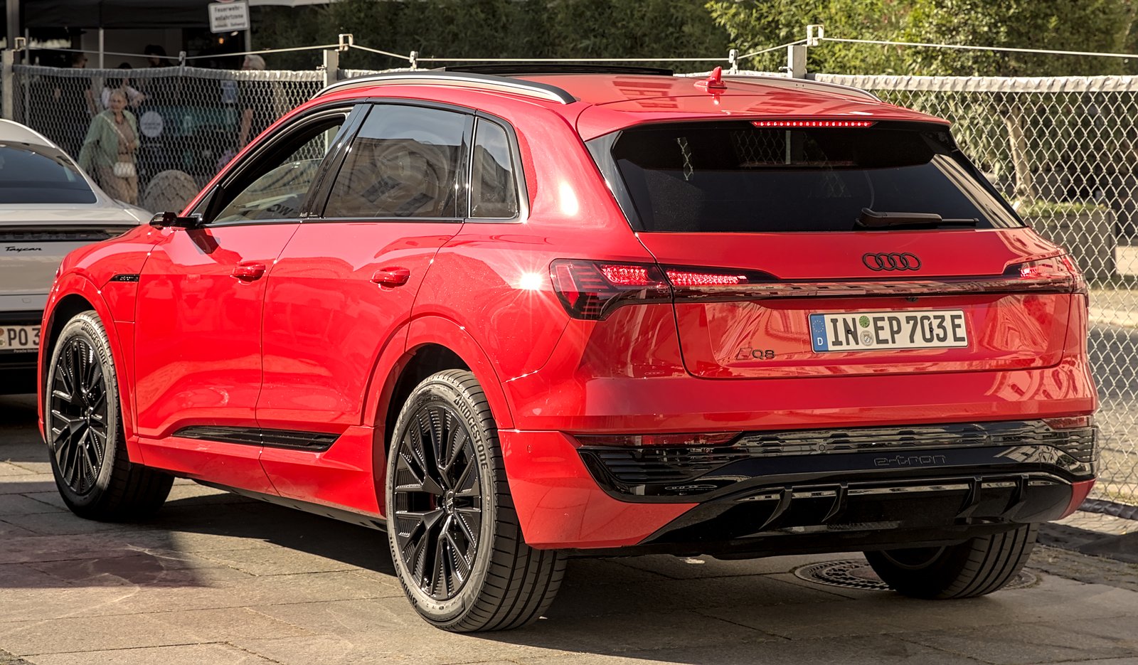 An Audi Q8 e-tron SUV on display at the IAA auto show in Munich in 2023.