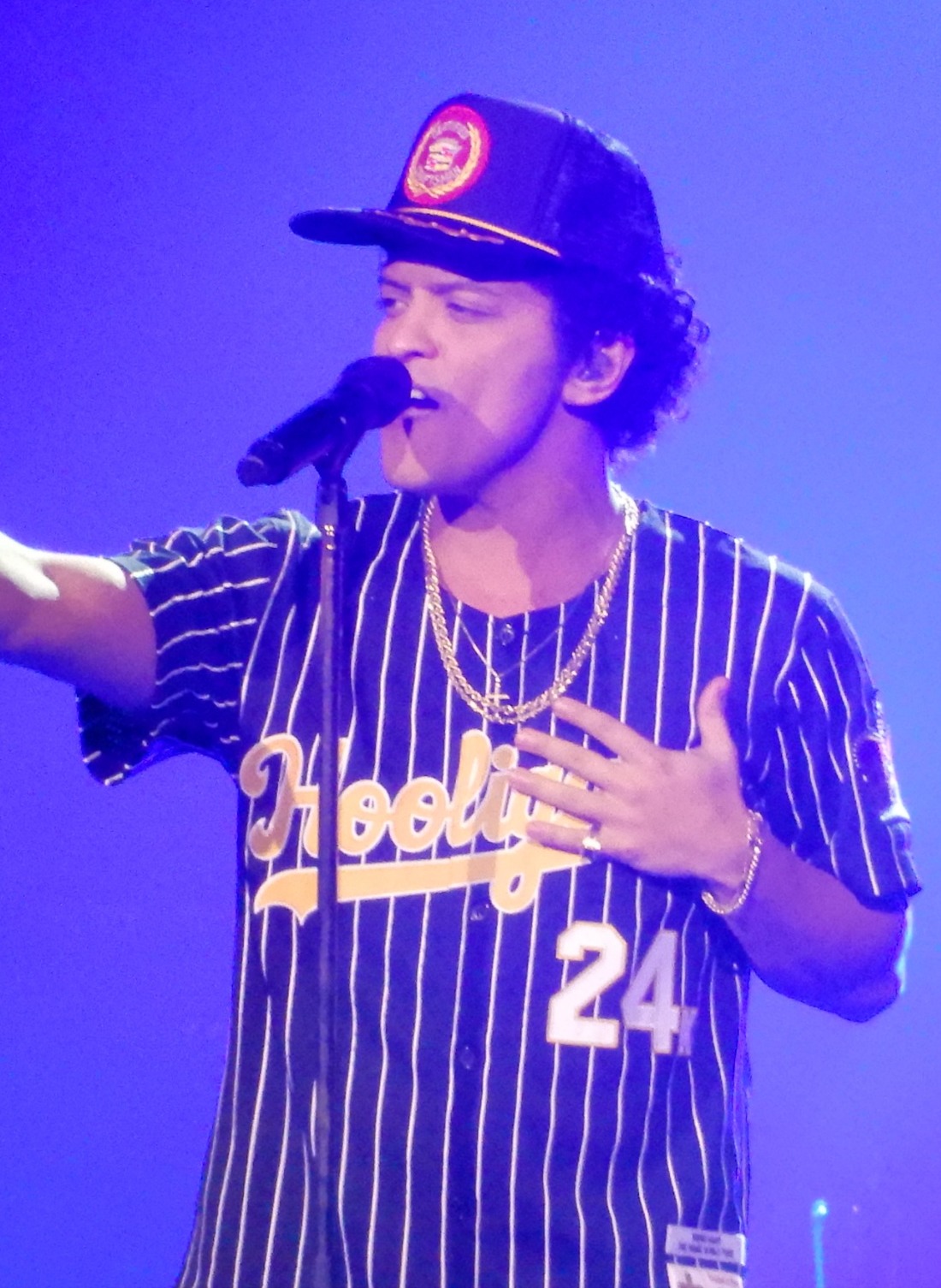 Bruno Mars performing in 2017.