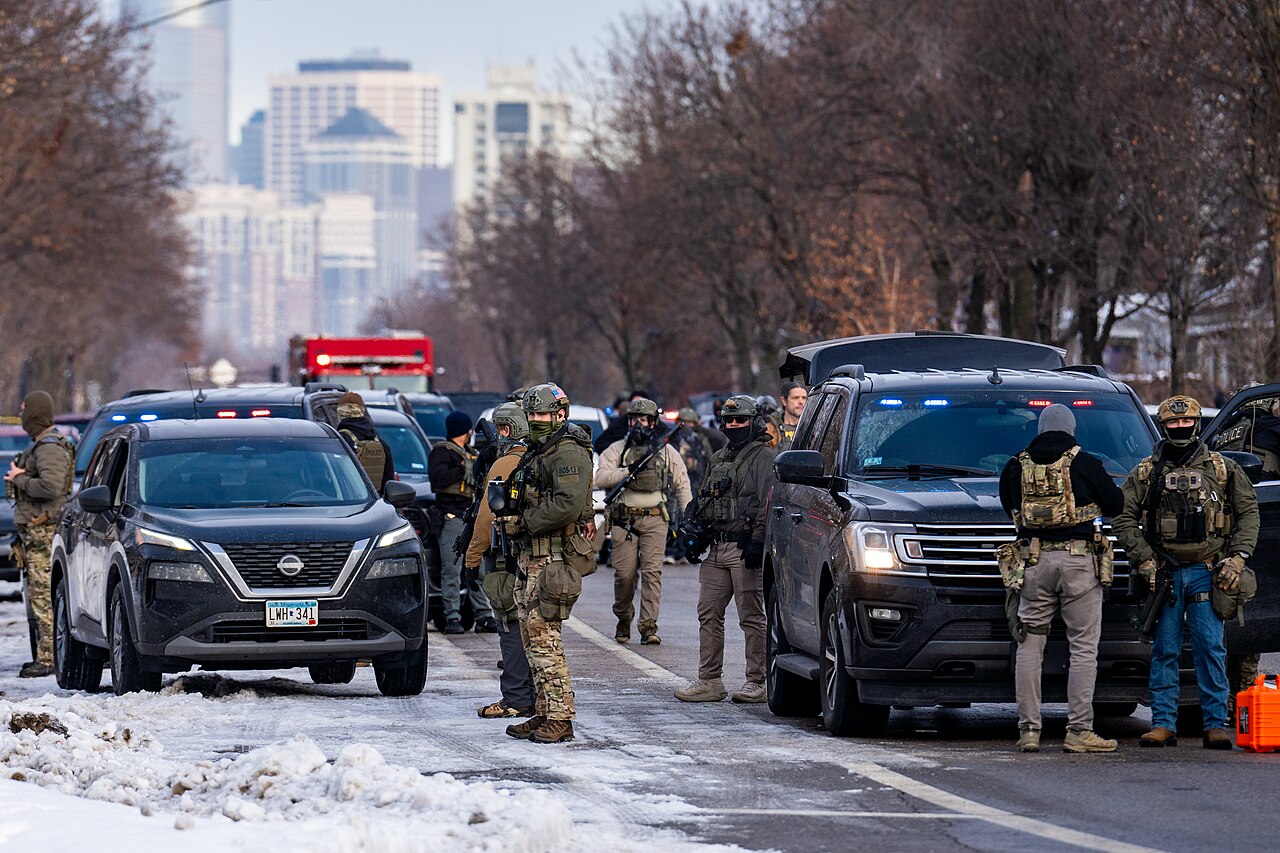 Federal agents during an operation in Minneapolis in 2026.