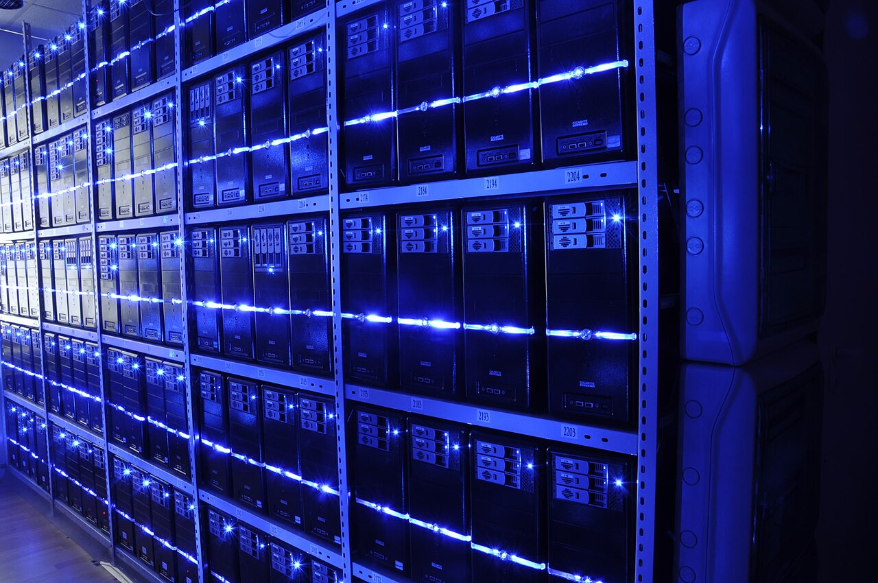A data center server room.
