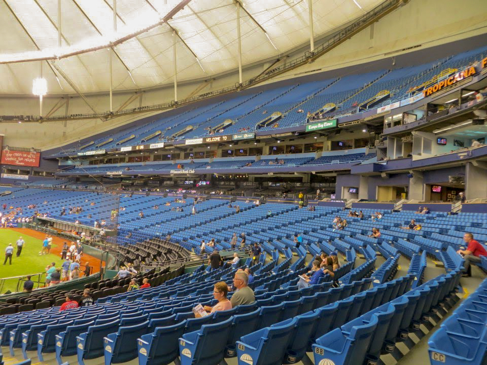 The main stands of Tropicana Field in St. Petersburg